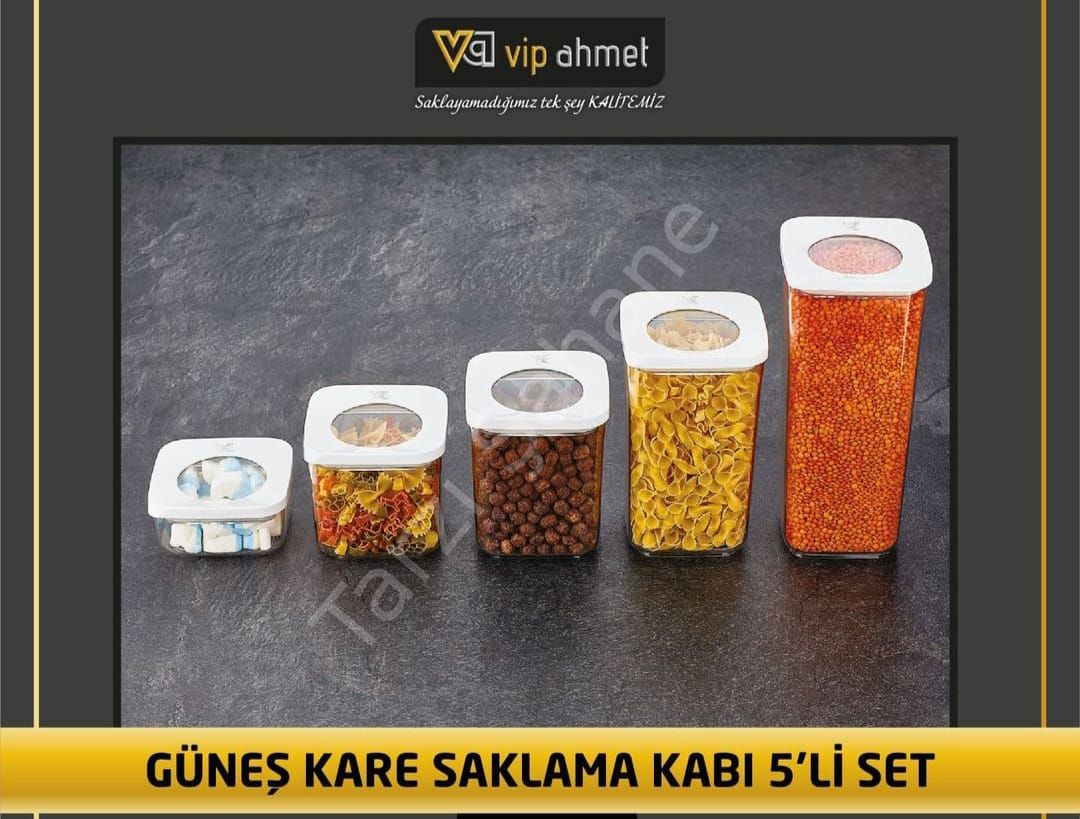 VP-283 GÜNEŞ KARE SAKLAMA KABI 5 Lİ SET