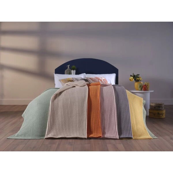 Doqu Home Clara Waffle Çift Kişilik Pike Seti Yeşil