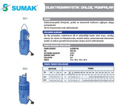 Sumak SD 1 Titreşimli Dalgıç Pompa 250 W - 20 mt. kablolu