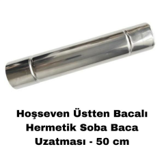 Hoşseven HDU-10 Üstten Bacalı Hermetik Soba Baca Uzatması - 50 cm