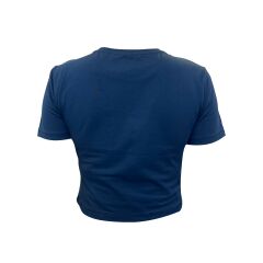 Lacivert Kısa Kollu Basic Crop Tişört