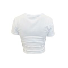 Beyaz Kısa Kollu Basic Crop Tişört