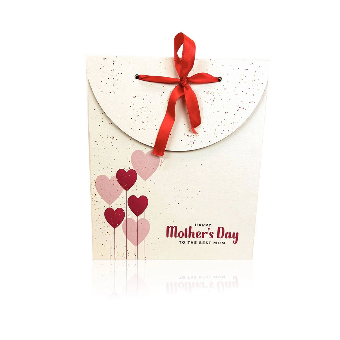 Kırmızı Kurdeleli Anneler Günü Hediye Paketi 30x10x35 Cm