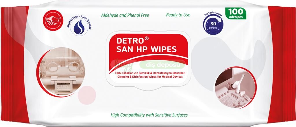 DETRO SAN HP WIPES ( Hidrojen Peroksit ) - Dezenfektan Mendil