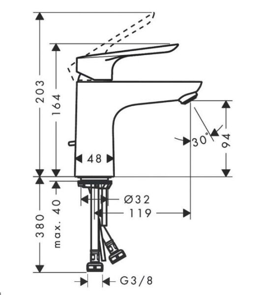 Hansgrohe Logis E Lavabo Bataryası Sifon Kumandalı