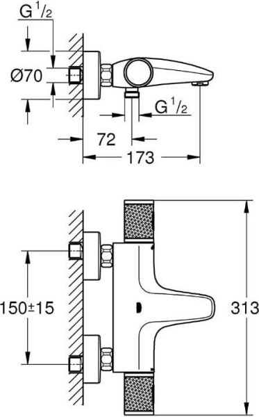 Grohe Duş Seti (Duş kolonu + Termostatik Batarya)