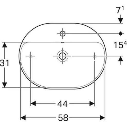 Geberit Variform Eliptik Çanak Lavabo, 60x45 cm - 500.777.01.2