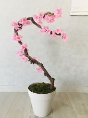 Yapay Çiçek 1 adet 40-80 cm Pembe Bahar Dalı Yapay Bitki Ağaç Bonsai Ağacı