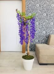 Yapay Çiçek 1 adet 80-90 cm Mor Salkım Ağacı Yapay Bitki Ağaç Bonsai Ağacı
