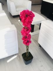 Yapay Çiçek 1 adet 40-80 cm Fuşya Bahar Dalı Yapay Bitki Ağaç Bonsai Ağacı