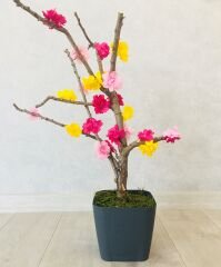 Yapay Çiçek 1 adet 40-80 cm Karışık Renk Bahar Dalı Yapay Bitki Ağaç Bonsai Ağacı