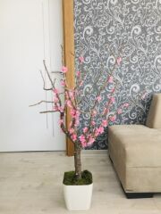 Yapay Çiçek 1 adet 80-100 cm Pembe Bahar Dalı Yapay Bitki Ağaç Saksıda Yapay Çiçek Bonsai Ağacı