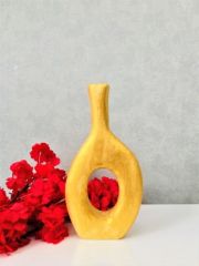 Vazo 1 adet 27 cm Altın Renk Dekoratif Vazo Seramik Biblo Yapay Çiçek Vazosu Obje