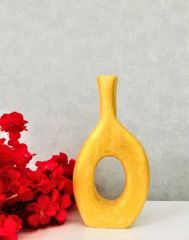 Vazo 1 adet 27 cm Altın Renk Dekoratif Vazo Seramik Biblo Yapay Çiçek Vazosu Obje
