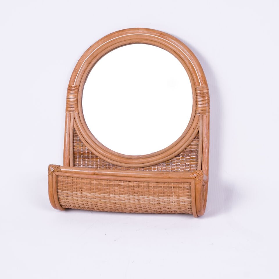 OLR284 LEDA RATTAN AYNA 48X38X14 CM OIA LIGHT