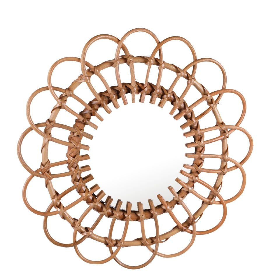 OLR04 DAİSY RATTAN AYNA ÇAP:40CM OIA LIGHT