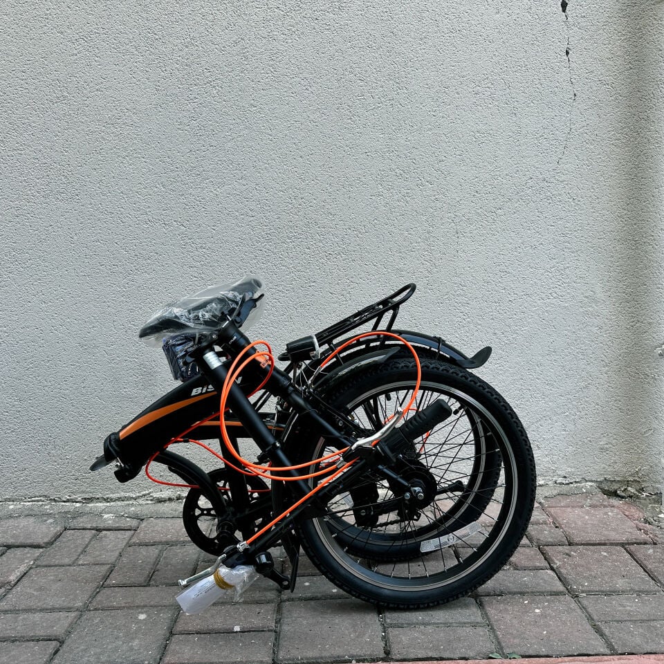 BİSAN FX 3500 TRN 7 Vites V Dinamolu Katlanır Bisiklet Siyah - Turuncu