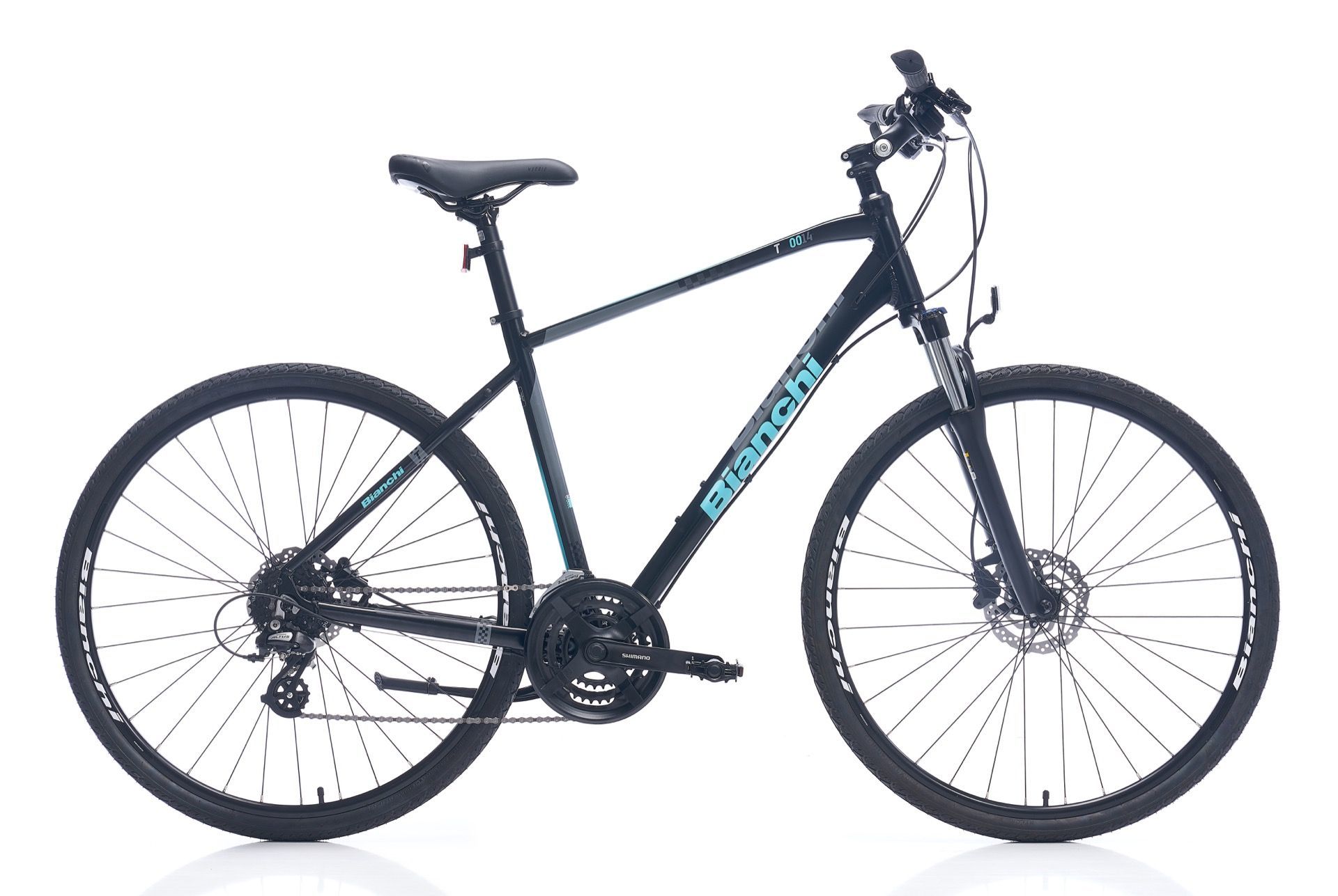 Bianchi T0014FS 24 Vites HD Trekking Bisiklet Siyah - Celeste 47CM