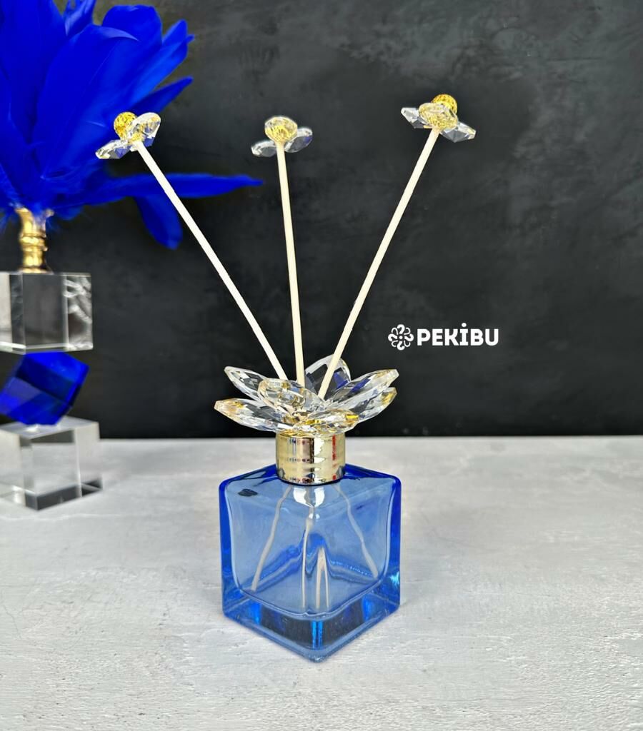 KRİSTAL TEPELİ KOKU ŞİŞESİ MAVİ GOLD
