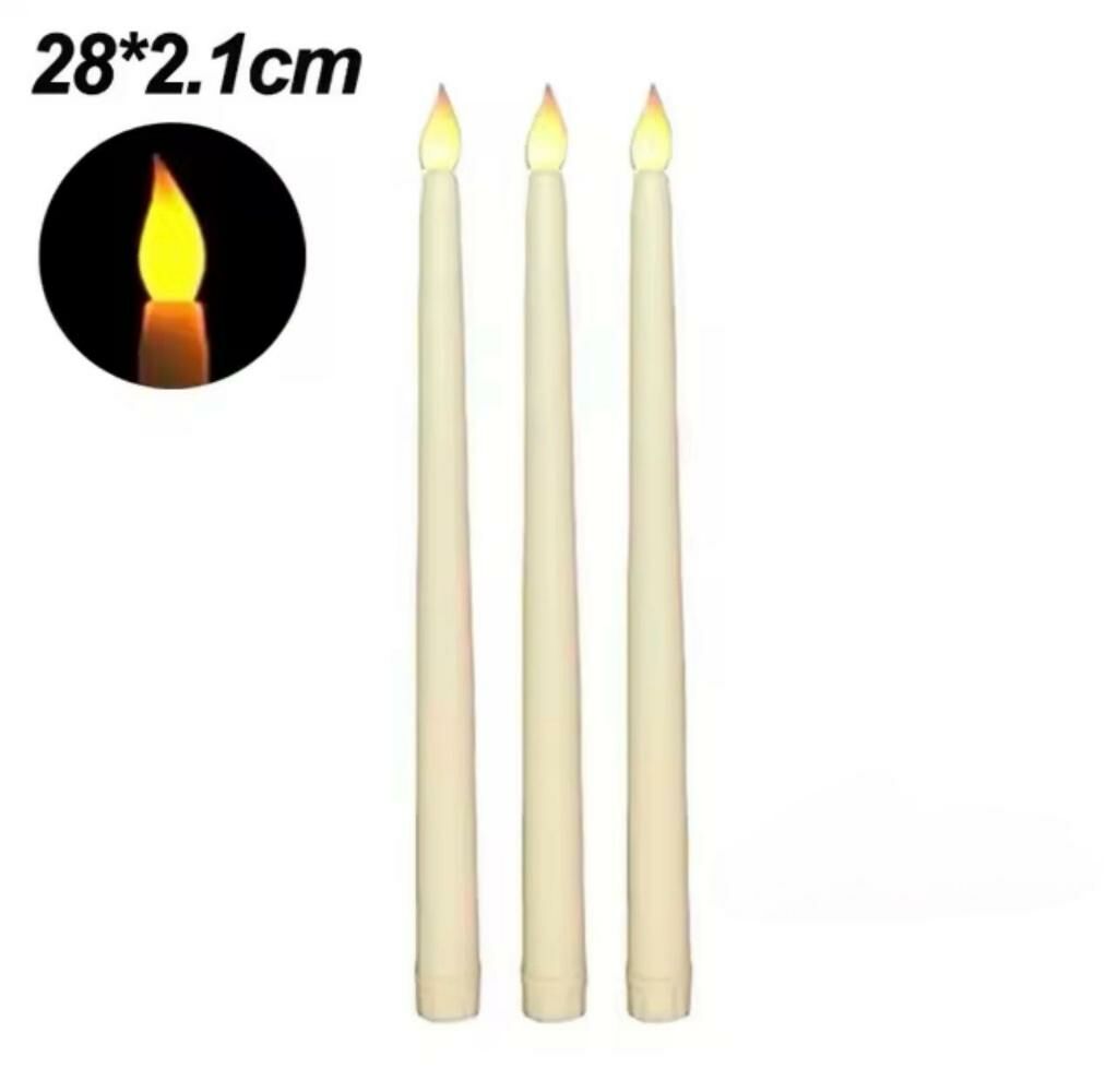 2'Lİ LED ŞAMDAN MUMU KREM 28 CM