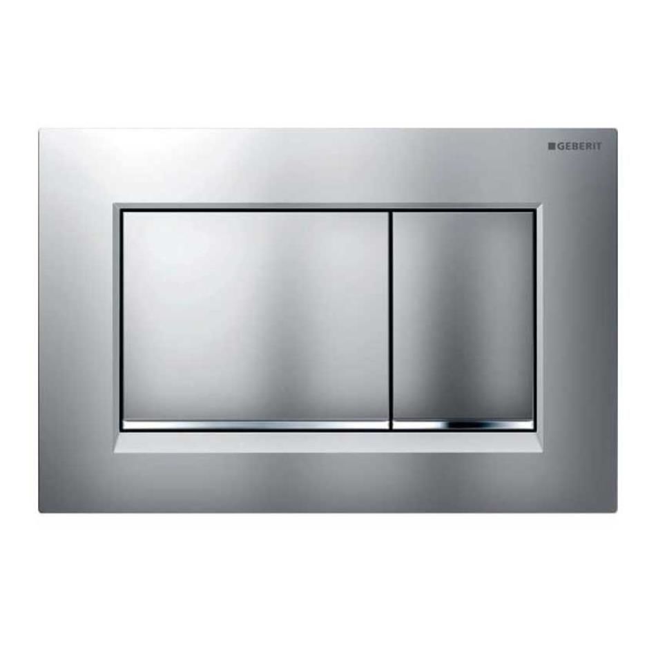 Geberit Sigma30 Çift Basmalı Kumanda Paneli Çift - Mat/Parlak Krom