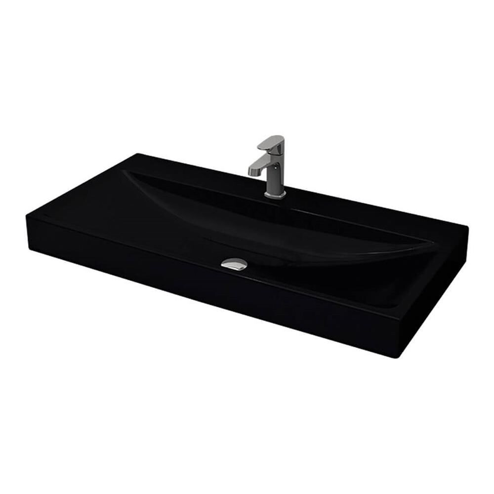 Bocchi Scala Arch Tezgah Üstü Lavabo - Parlak Siyah