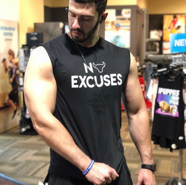 ''NO EXCUSES'' Sleeveless Tshirt