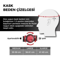 Zozo MV29 Işıklı Kask Siyah/Kırmızı L