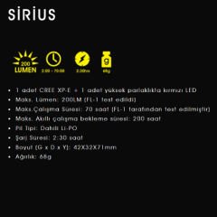 Moon Sirius Arka Işık Stop 200 Lümen USB Şarjlı