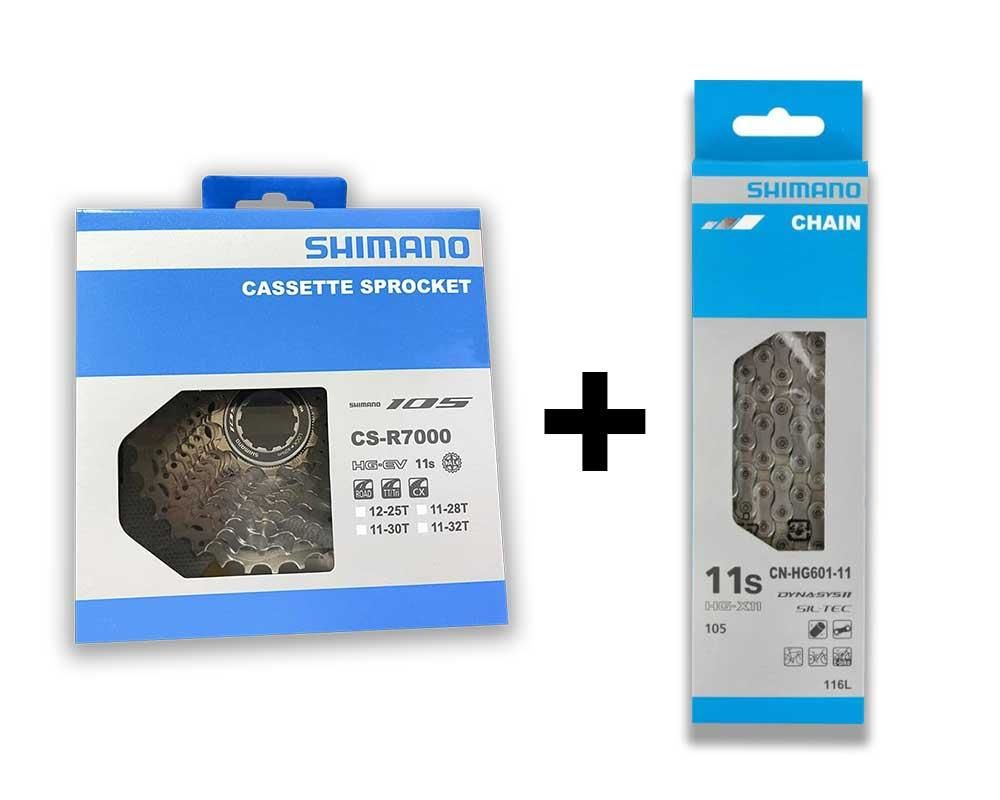 Shimano CS- R7000 105 11-28t Ruble + Shimano CN-HG601 Zincir 11 Vites Set