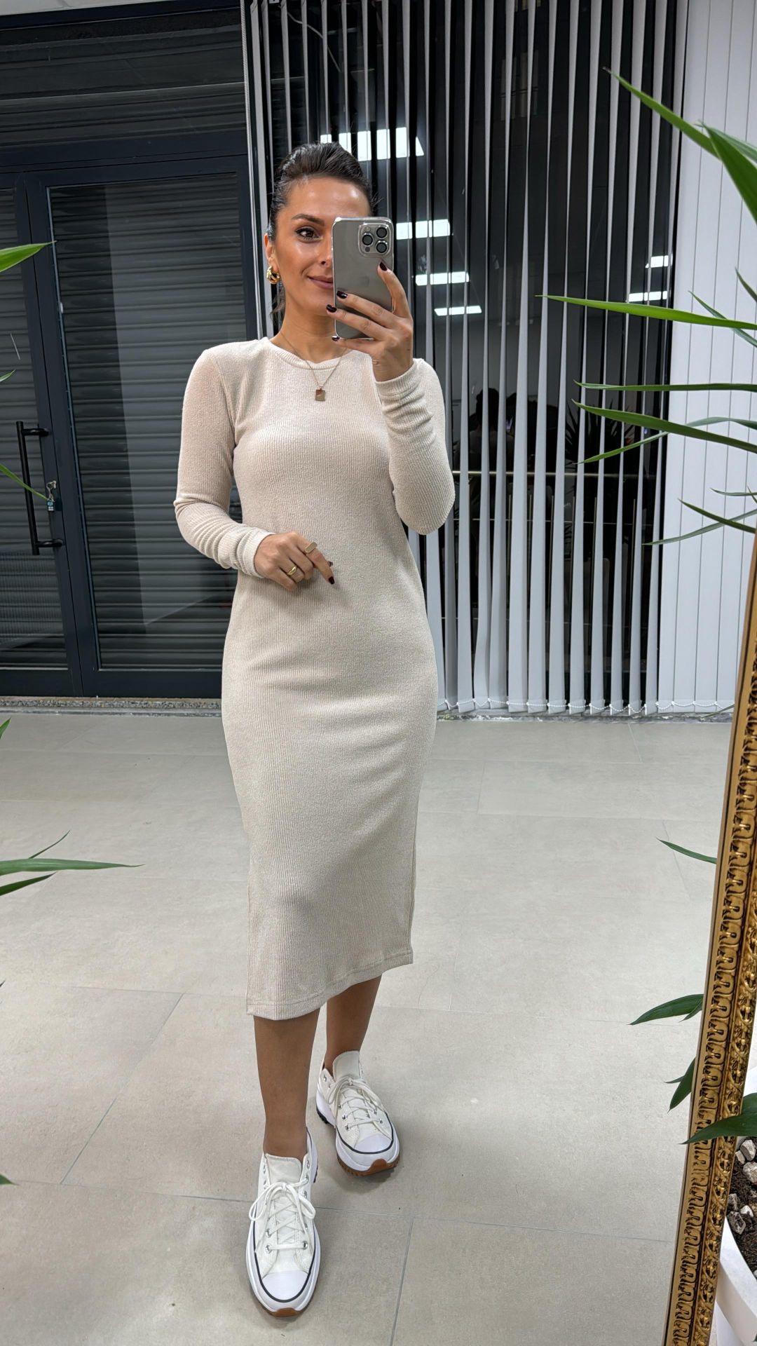 Ms Vizon Yırtmaçlı Yumoş Elbise