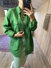 Gabardin yeşil gömlek ceket