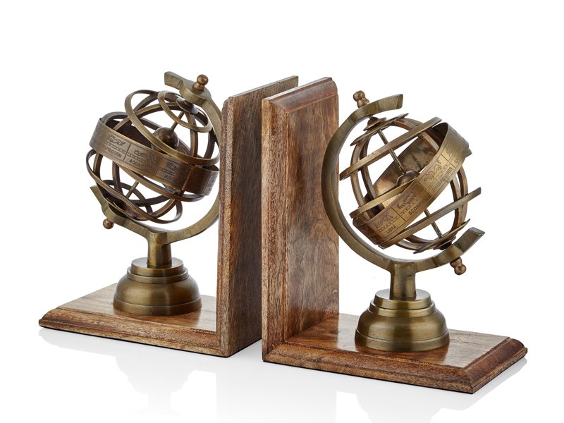 Armılle Globe Antik Gold Kitap Tutucu  10X30X17,5 CM