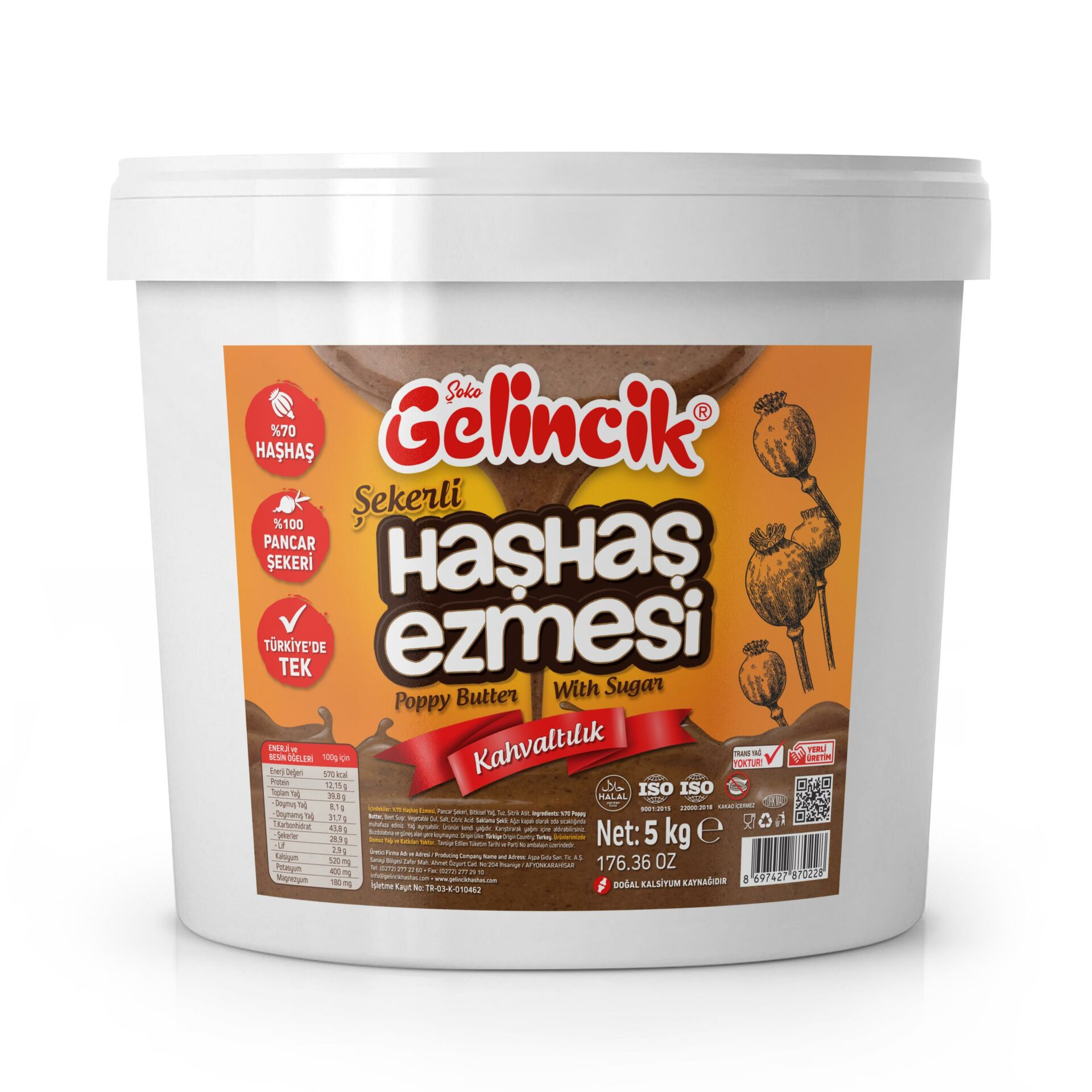 Gelincik Şekerli Haşhaş Ezmesi 5 kg