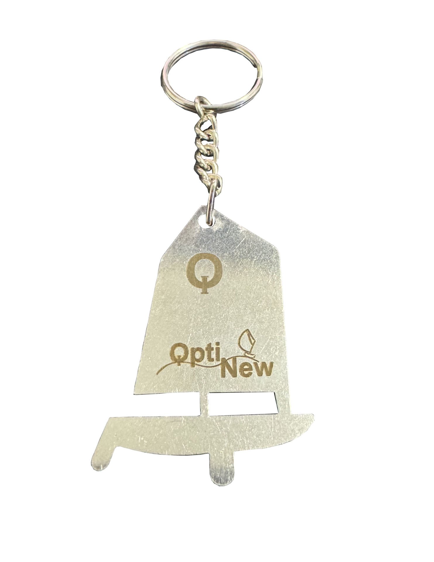 Optimist metal keychain