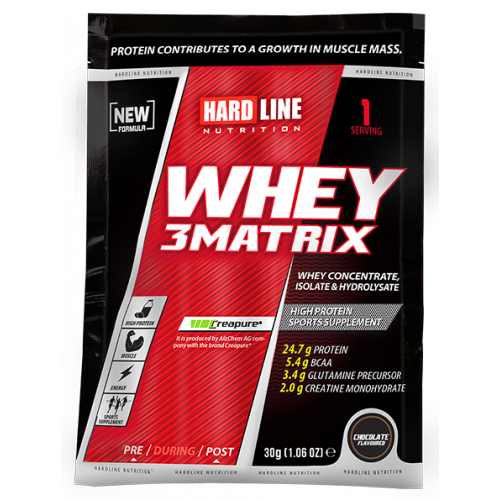 Whey Hardline 3Matrix Tek Kullanımlık Çikolatalı 30 Gr