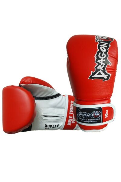 Unisex Kırmızı Attack 5 Kick Boks Muay Thai Boks Eldiveni 10 Oz