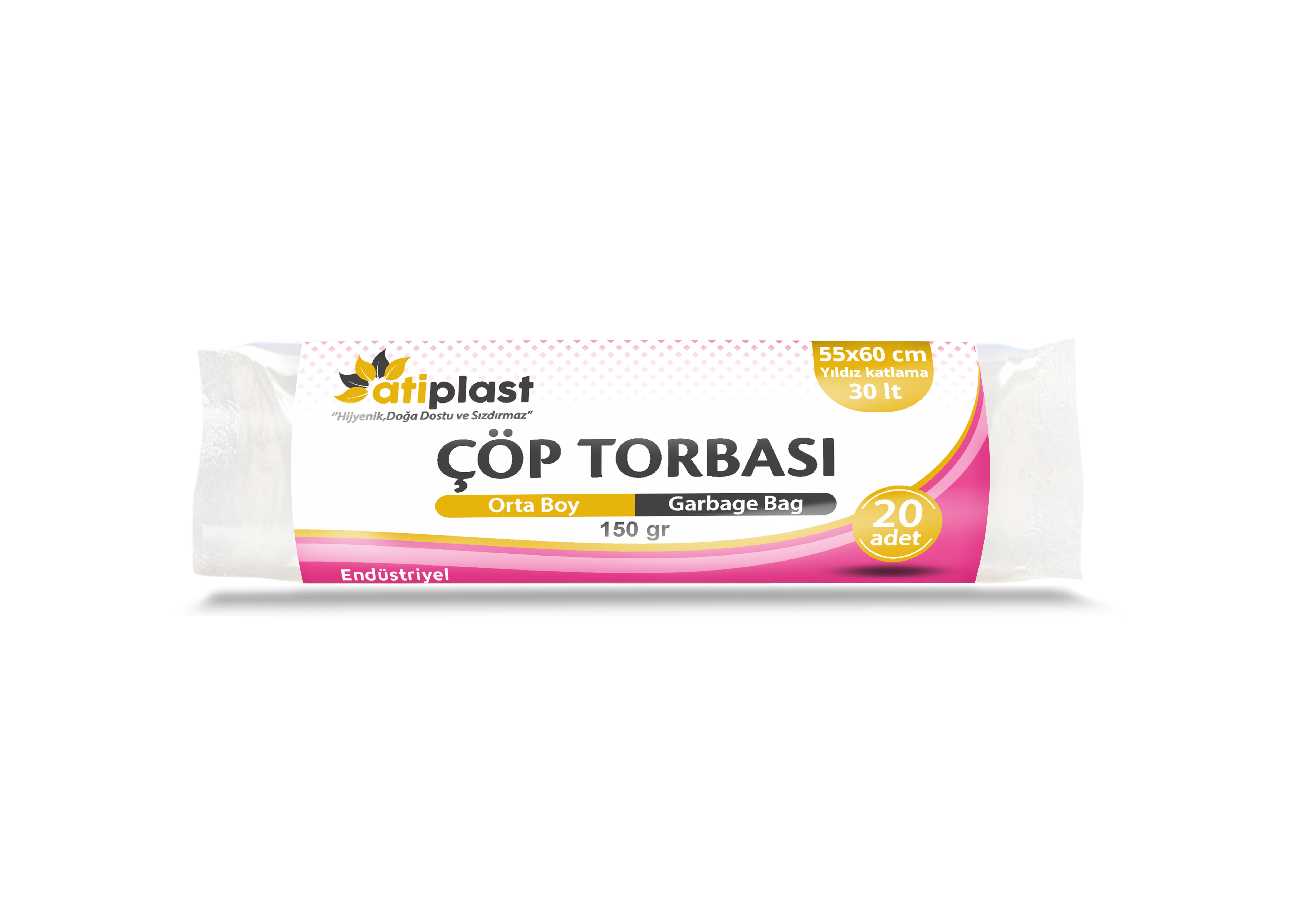 Atiplast Endüstriyel Orta Boy Çöp Torbası 65x80 150 Gr Siyah