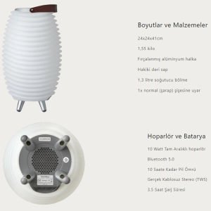 SYNERGY 35 FL TAŞINABİLİR ŞARJLI LED LAMBASI - SOĞUTUCU - BLUETOOTH HOPARLÖR