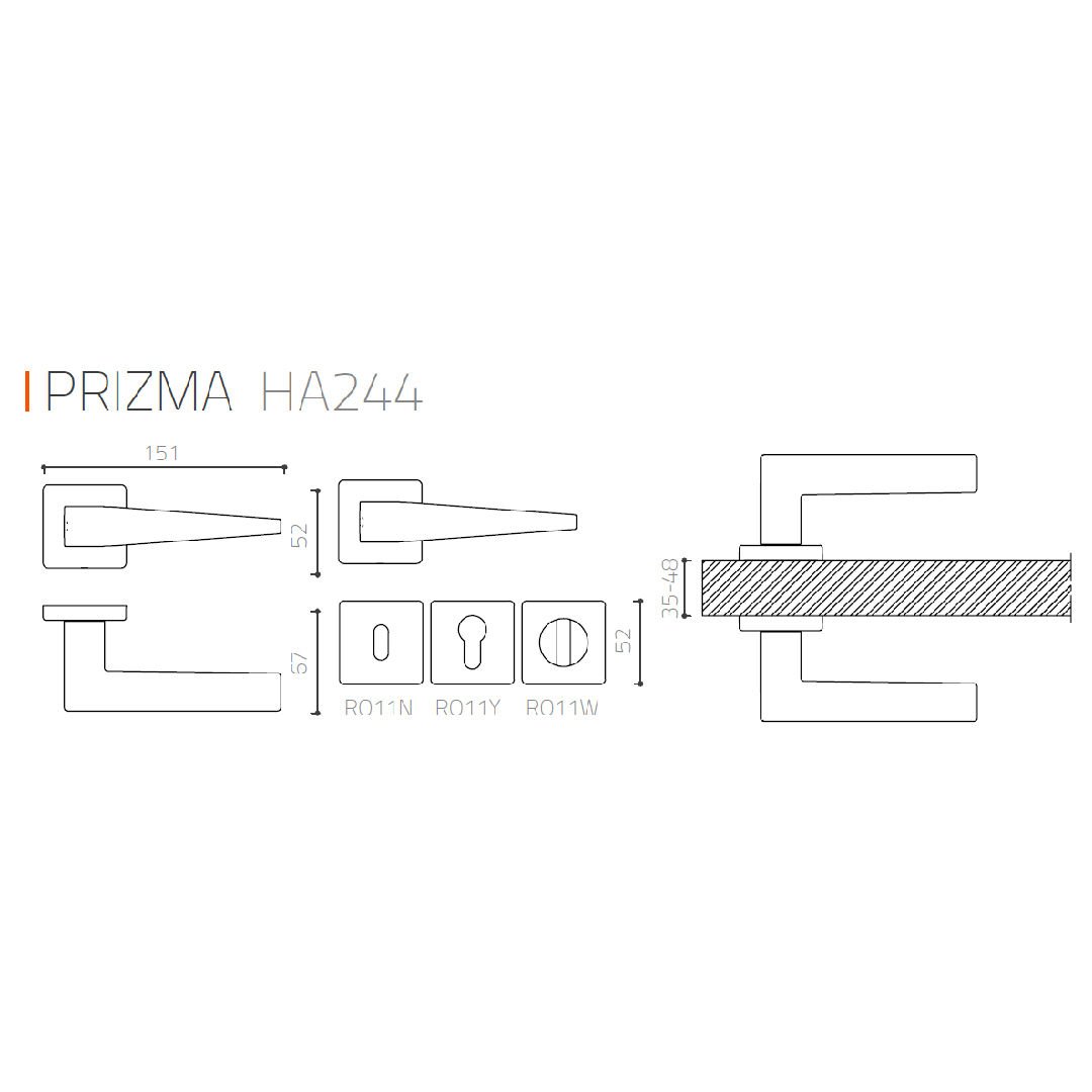 PRIZMA ROZETLİ KAPI KOLU ALTIN RENGİ