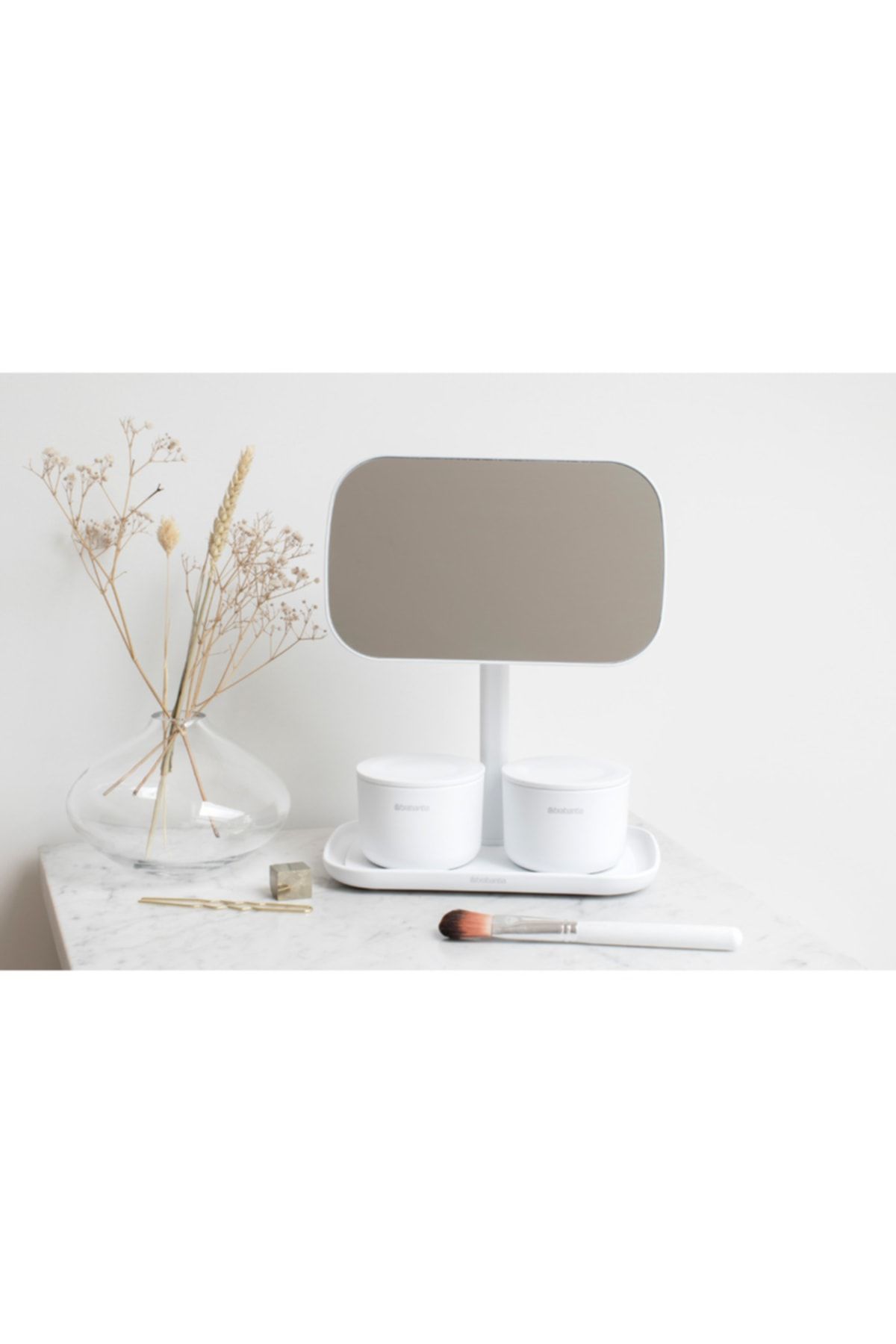 Beyaz Ayaklı Masa Aynası 12,6cmx20cmx28,3cm