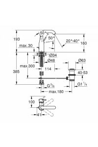 Grohe Lavabo Bataryası Essence M-Boyut Krom