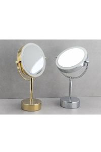 5 X Krom Masa Üstü Büyüteçli Makyaj Aynası Krom Renk 390X150X125 mm