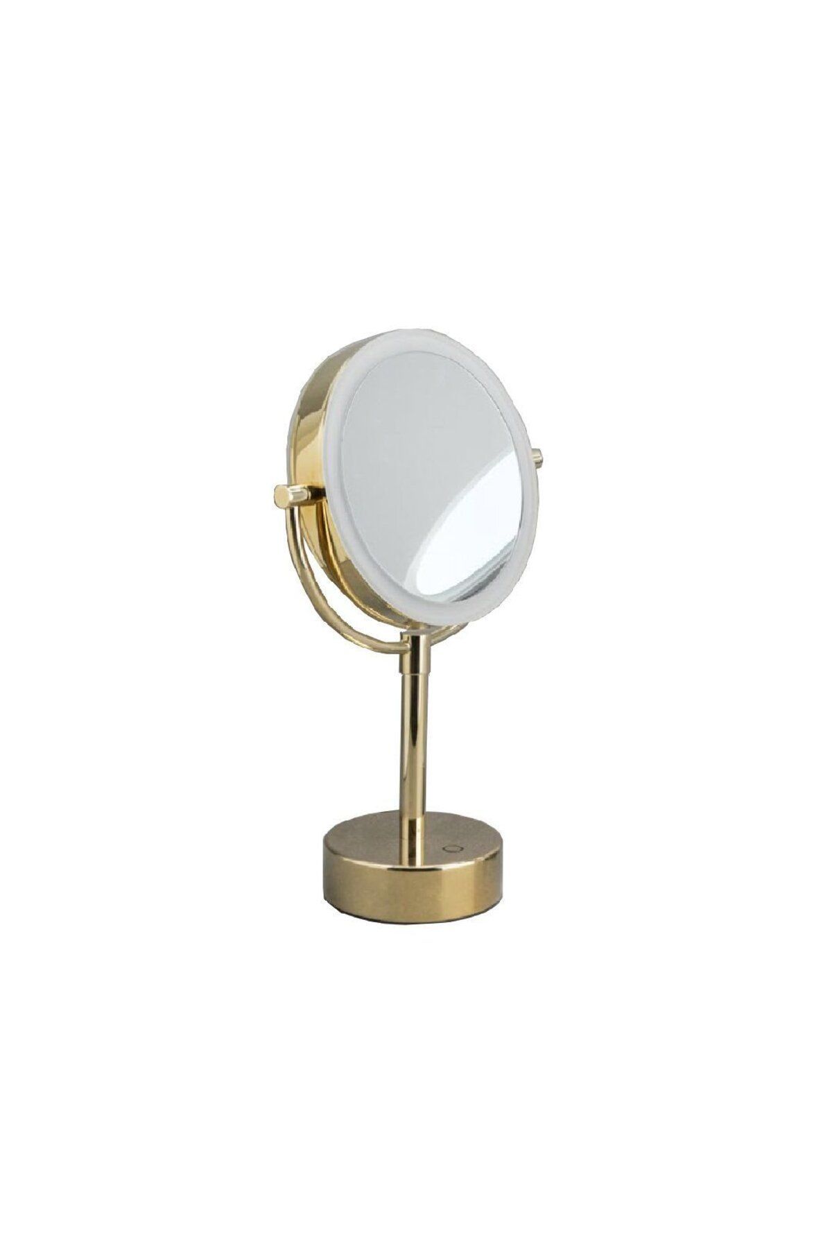 5 X Gold Masa Üstü Büyüteçli Makyaj Aynası  Gold Renk 390X150X125 mm