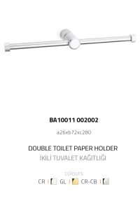 X-Traıl İkili Tuvalet Kağıtlığı Krom Renk 26X72X280 mm