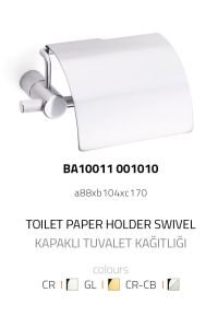 X-Traıl Kapaklı Tuvalet Kağıtlığı Krom Renk 88X104X170 mm