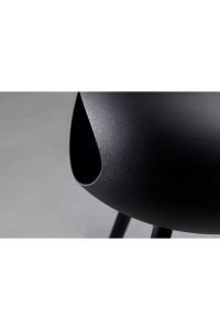 Siyah Kubbe Şömine & Siyah 60 mm Çelik Brülor / Black Ground Steel Low Black-60mm- Steel Burner-Black
