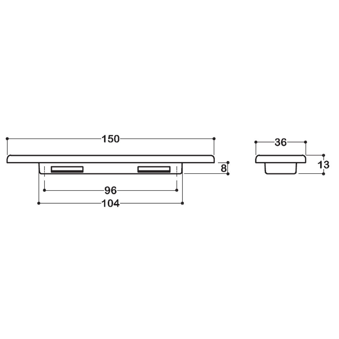 4340 SİYAH RENKLİ GÖMME KULP 96 MM