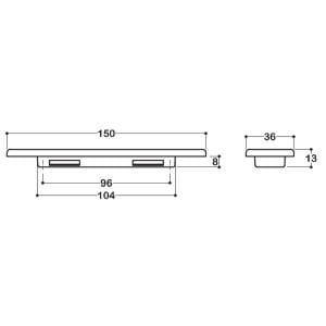 4340 SİYAH RENKLİ GÖMME KULP 96 MM