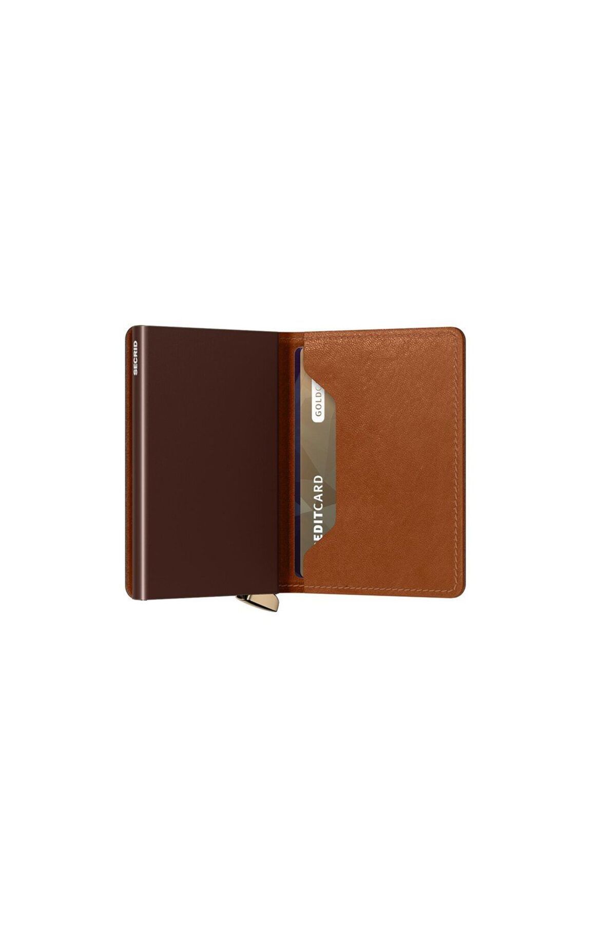 Secrid Premium Slimwallet Emboss Lines Cognac - Kabartmalı Kahverengi  %100 Orjinal Avrupa Derisi Cüzdan